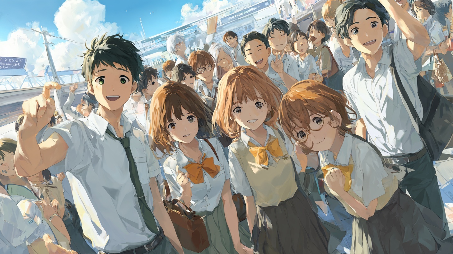 学校上映会のイメージ：体育館でのアニメ鑑賞
