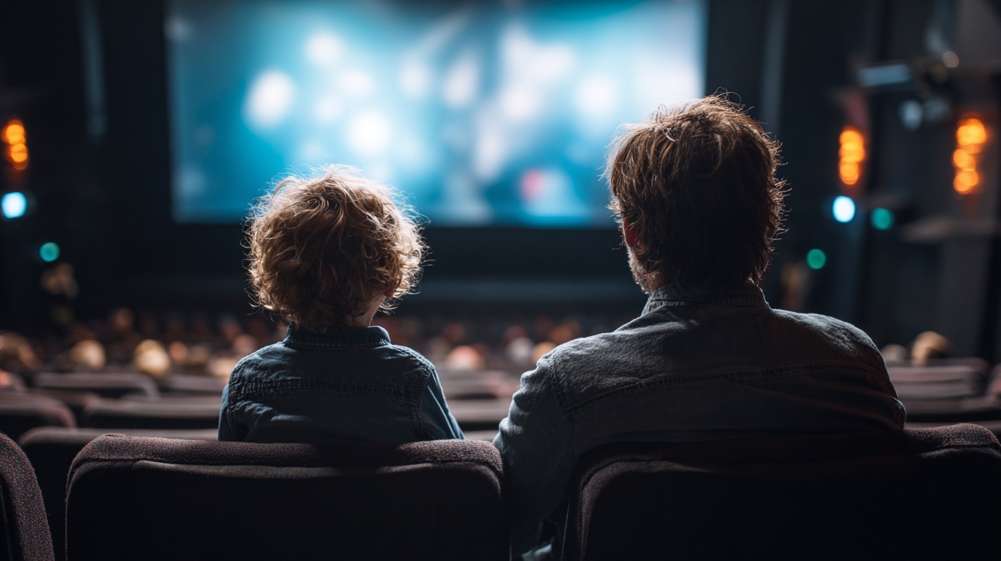 親子で映画を楽しむ冬の上映会風景
