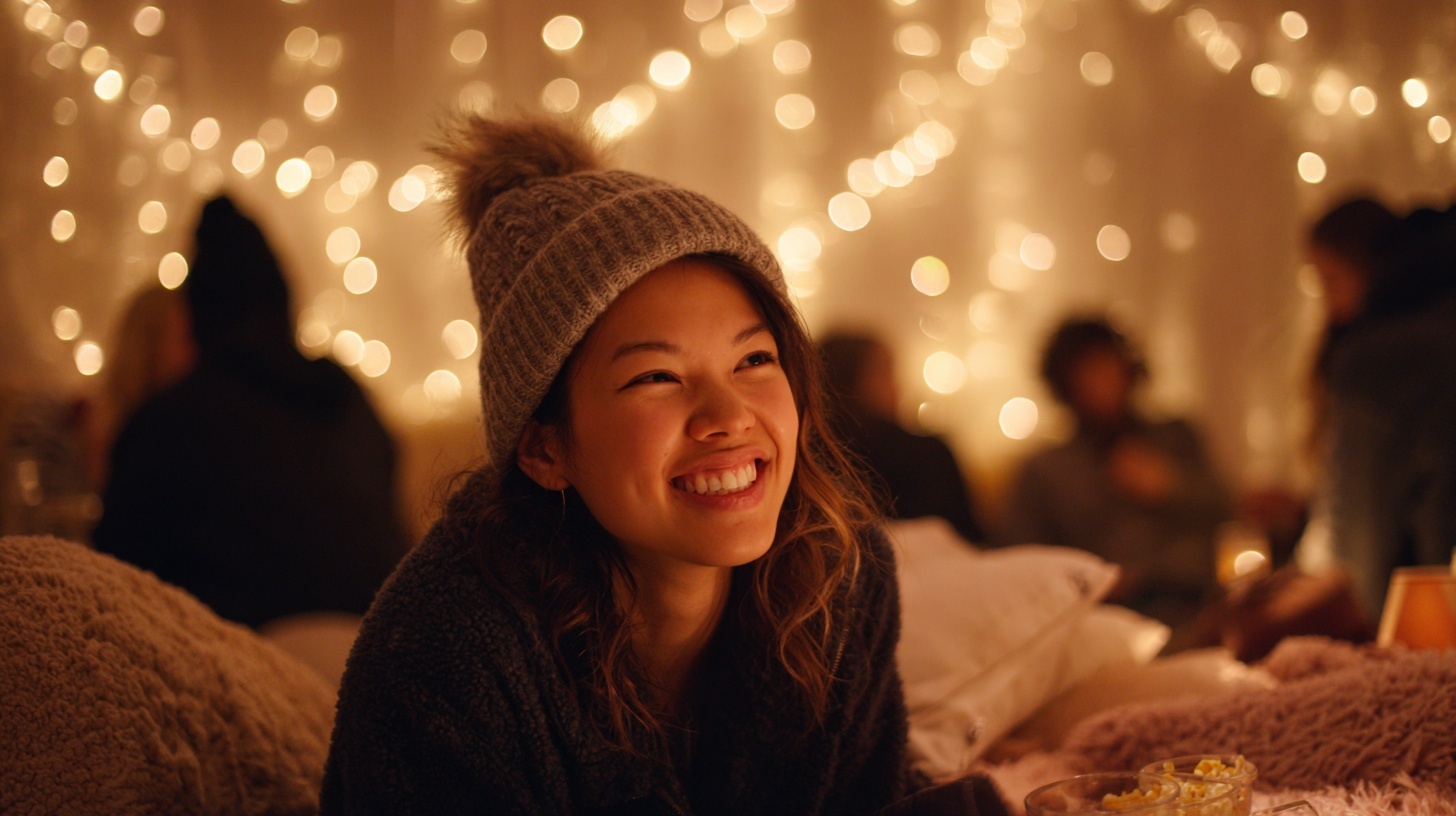 冬の上映会の照明演出