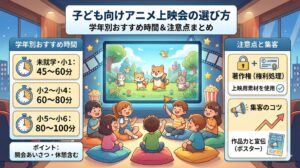 子ども向けアニメ上映会の選び方｜学年別おすすめ時間